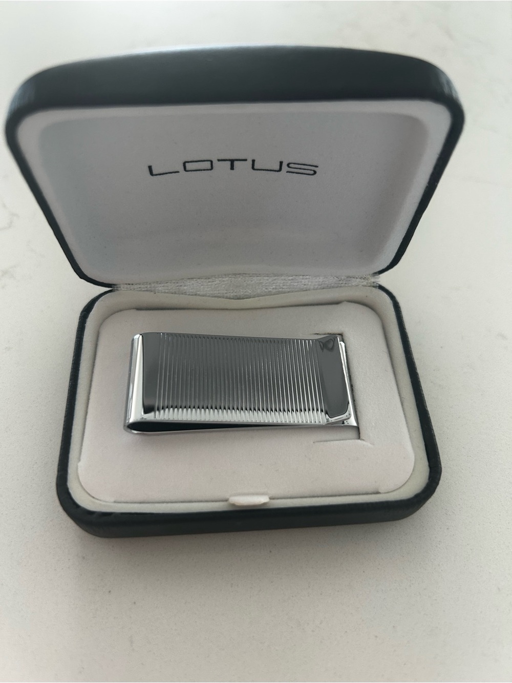 Silver Money Clip - Polished Ribbed Design